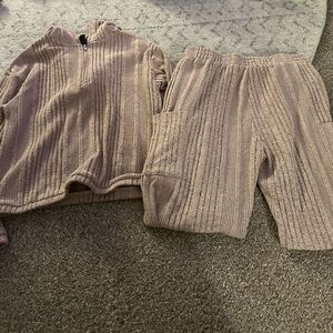 Cozy Kids Tan Ribbed Set